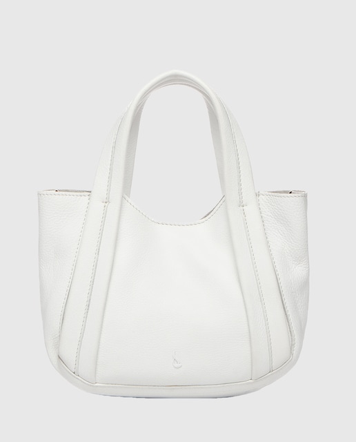 Imagen 0 de Bolso de mano pequeño de piel en blanco