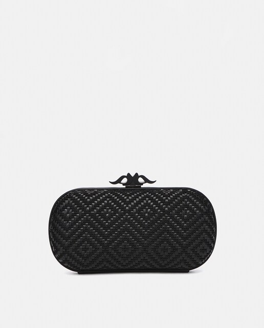Imagen 0 de Clutch de fiesta con estampado geométrico en negro