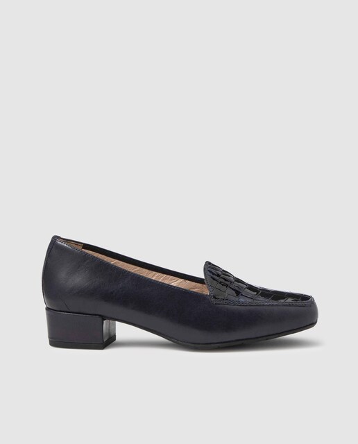 Imagen 0 de Zapatos de salón de mujer  D'Chicas en piel azul con adorno de grabado serpiente