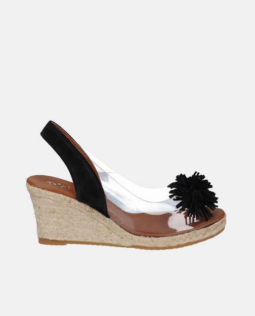 Imagen 0 de Alpargatas de cuña de mujer tipo peep toe en vinilo