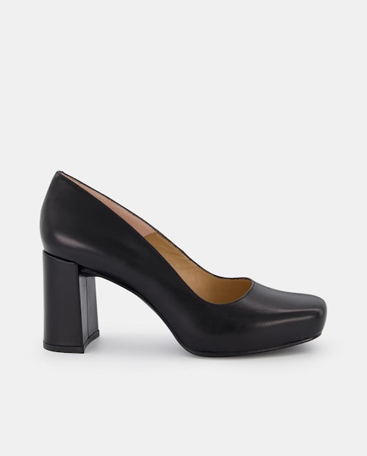 Imagen 0 de Zapatos de salón de mujer en negro con plataforma interior y tacón bloque