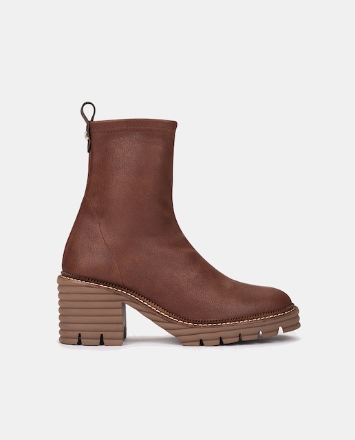 Imagen 0 de Botines mujer en piel sintética con tacón bloque