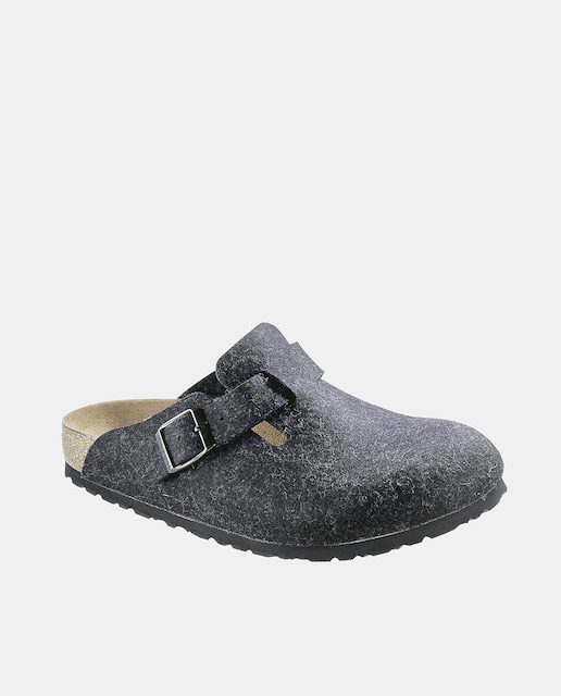 Imagen 0 de Zuecos Boston Wo Anthrazit de mujer con fieltro de lana suave y correa con hebilla
