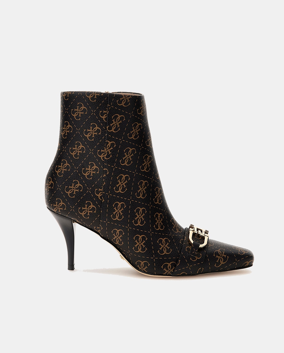 Imagen 0 de Botines de mujer en sintético con estampado de logotipo y adorno metálico con tacón de aguja