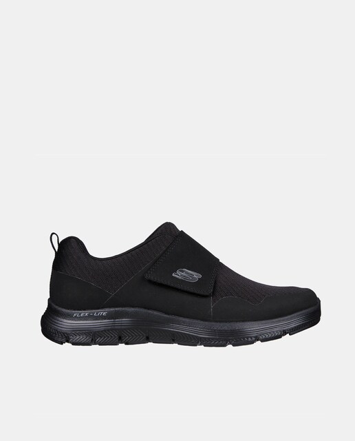 Zapatillas de hombre Athleisure en negro bajas tipo slip-on muy ligeras con cierre adherente