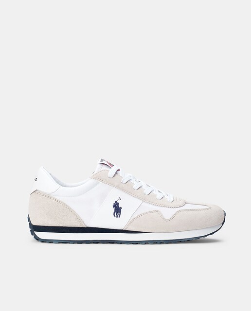 Imagen 0 de Zapatillas de hombre de serraje Polo Raplh Lauren en blanco con cierre de cordones