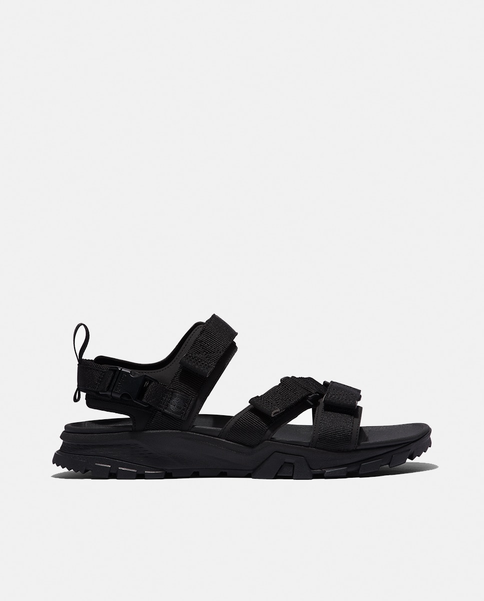 Imagen 0 de Sandalias de hombre en negro con empeine y forro en tejido ReBOTL?