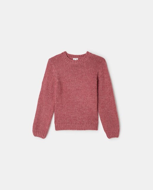 Imagen 0 de Jersey de punto liso cuello caja de niña