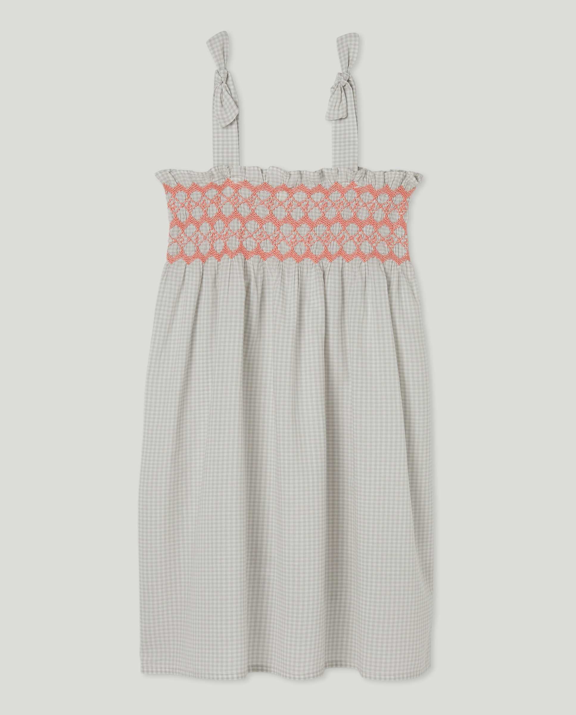 Imagen 0 de Vestido niña smock bordado a contraste