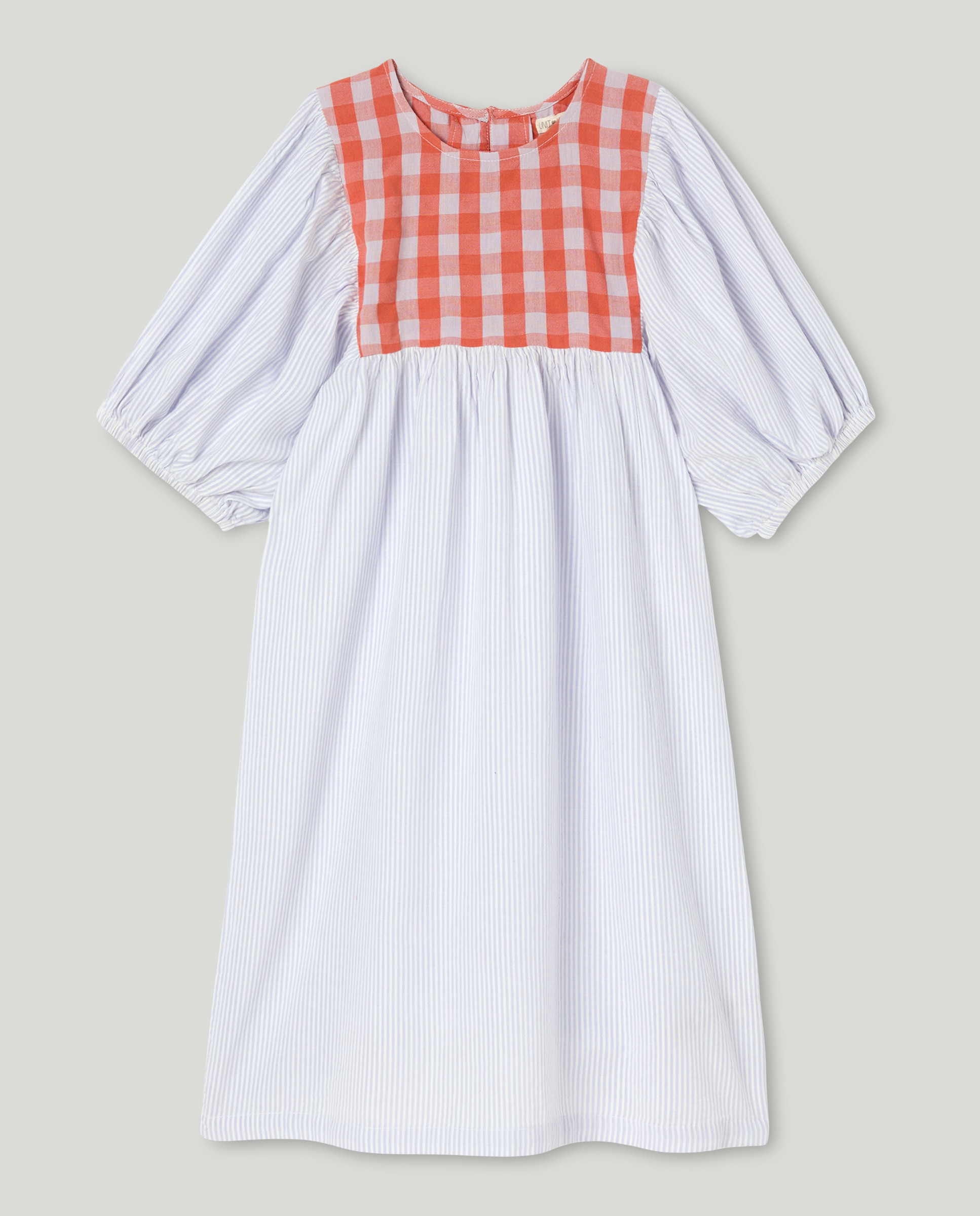 Imagen 0 de Vestido niña mezcla rayas y cuadros