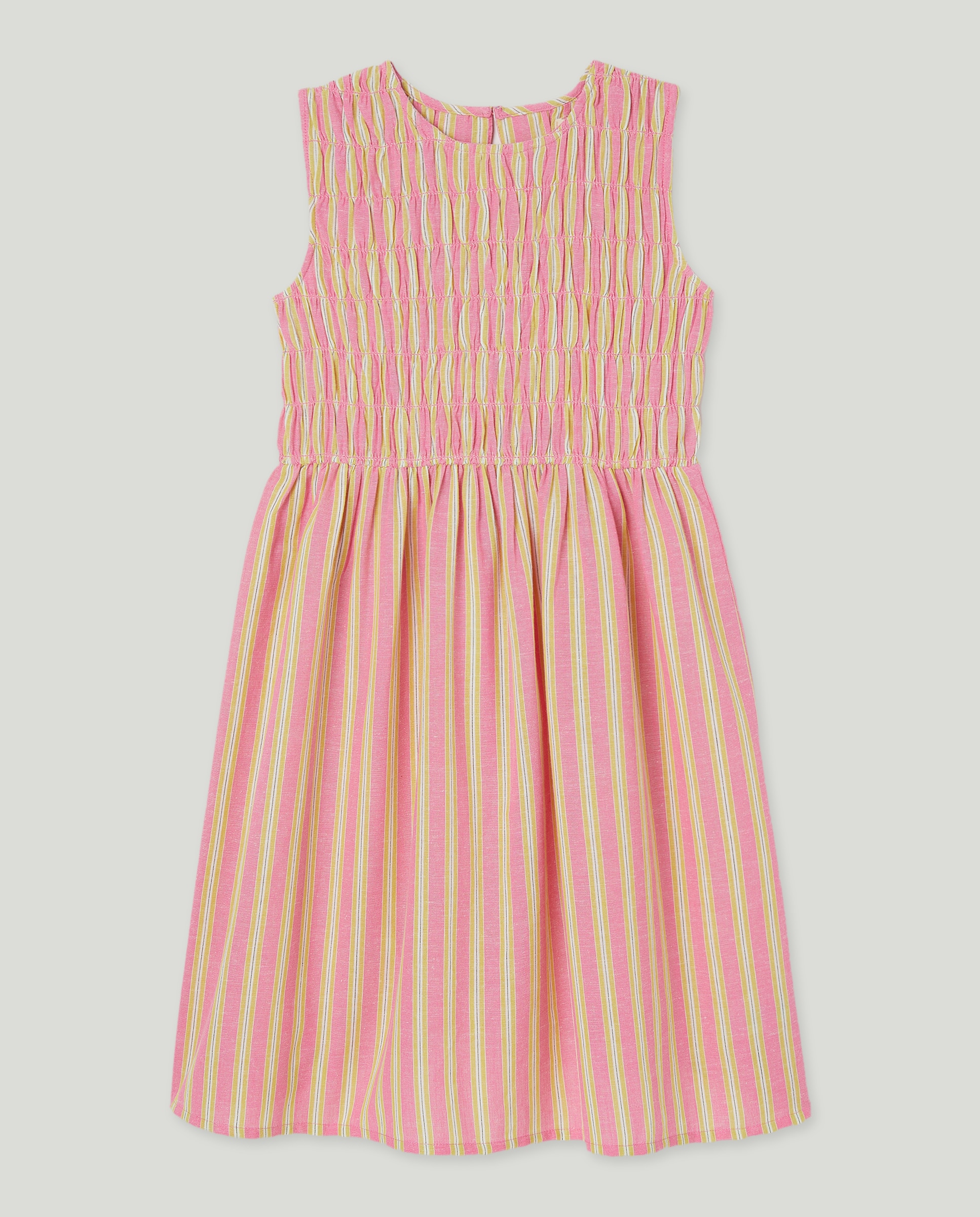 Imagen 0 de Vestido niña rayas con smock