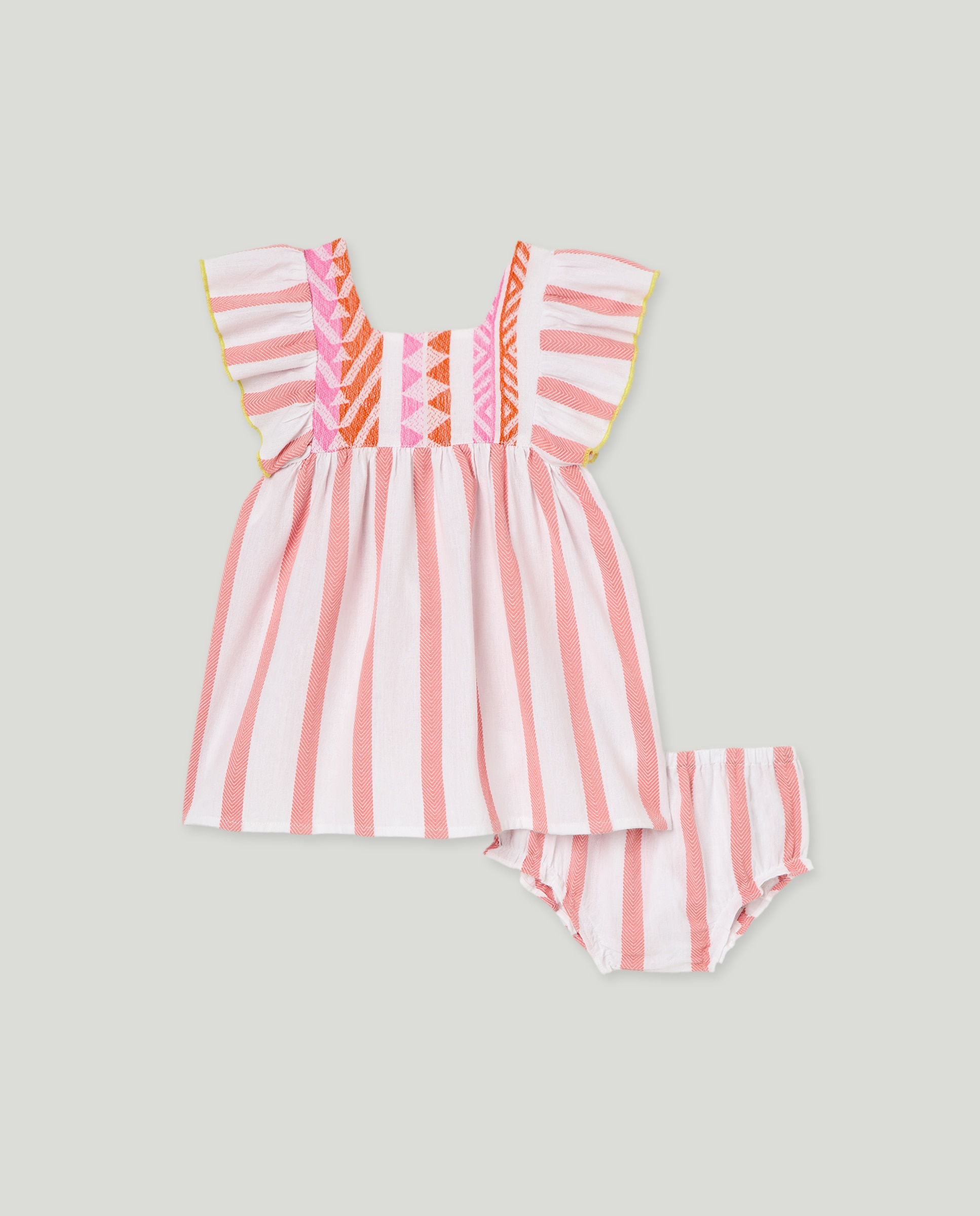 Imagen 0 de Vestido bebé niña pechera bordada