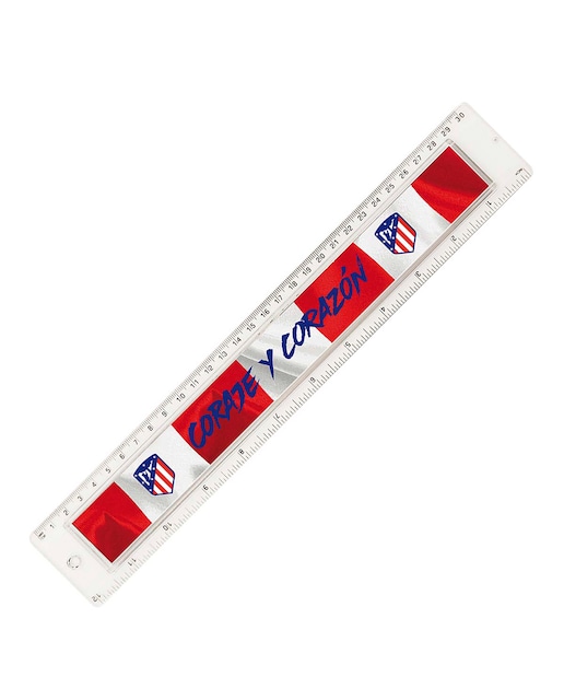 Imagen 0 de Regla rígida 30 cm. Atlético de Madrid Escudo 3D