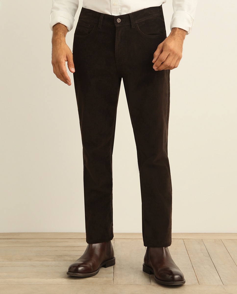 Pantalón de pana de hombre regular marrón — oferta en Primeriti
