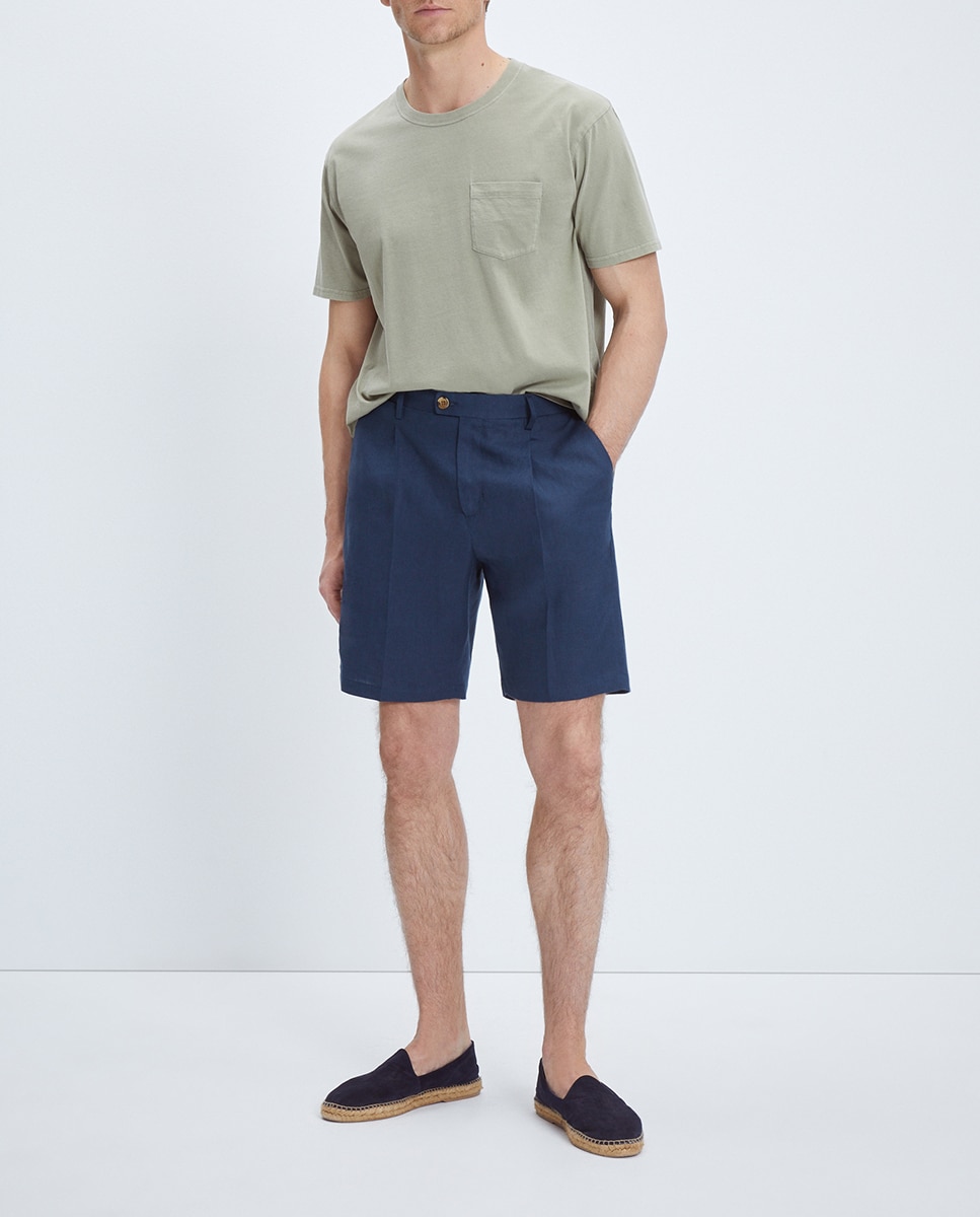 Imagen 0 de Bermuda de hombre liso de lino