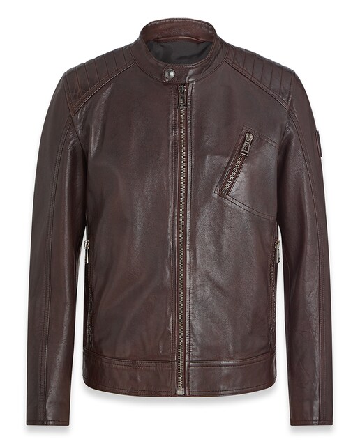 Imagen 0 de Cazadora piel estilo motero de hombre