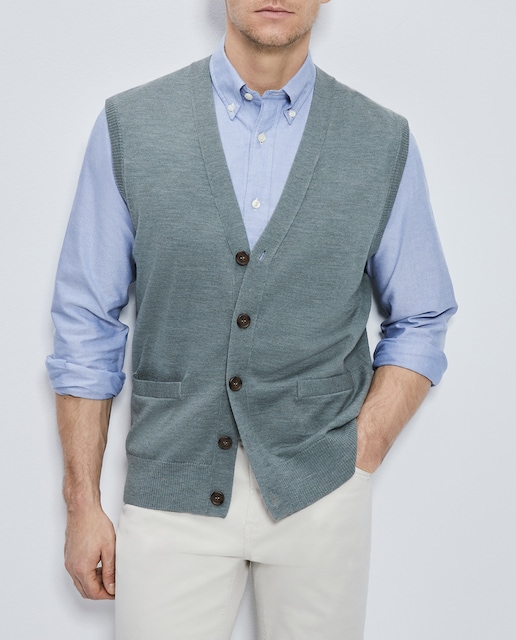Imagen 0 de Chaleco de hombre de botones liso merino