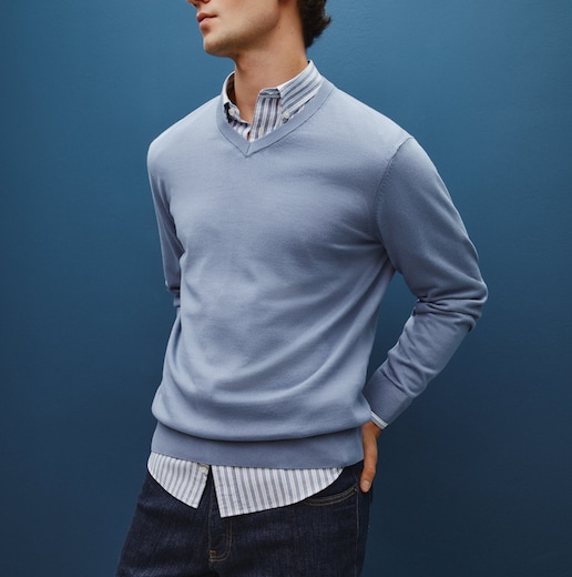 Imagen 0 de Sueter cuello pico algodón hombre