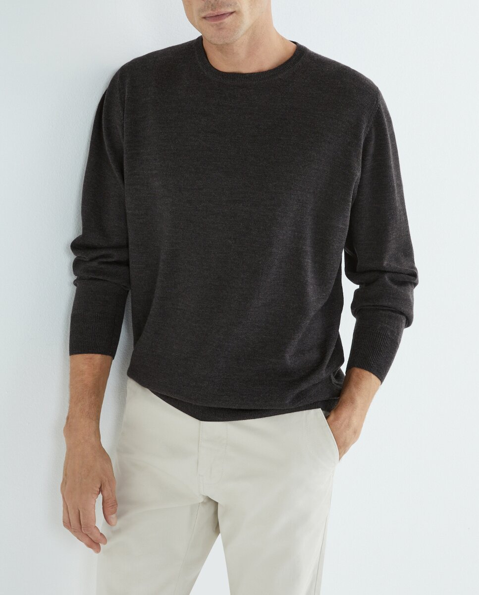 Imagen 0 de Jersey de lana 100% merino con el cuello redondo