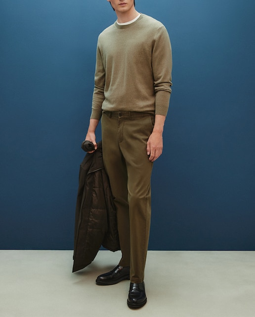 Imagen 0 de Suéter de hombre cuello redondo de algodón-cashmere