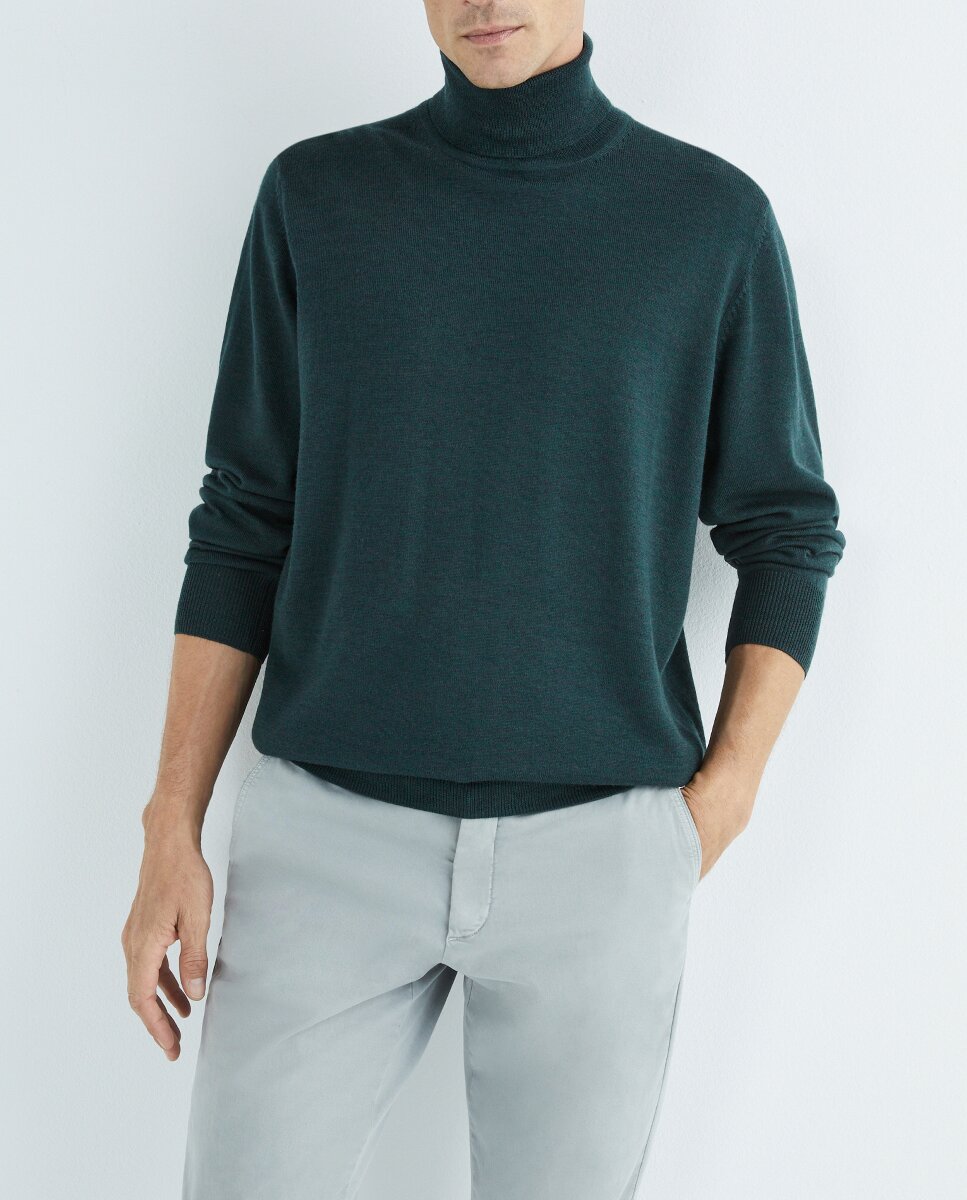 Imagen 0 de Jersey de lana 100% merino   con el cuello cisne