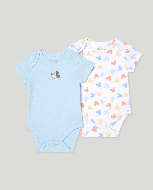 Imagen 0 de Pack de dos bodies de bebé con estampado Mickey