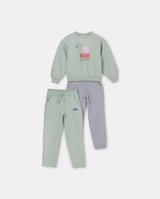 Imagen 0 de Conjunto de Niña sudadera y 2 pantalones Peppa Pig