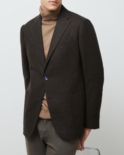 Imagen 0 de Americana de hombre espiga marrón con coderas