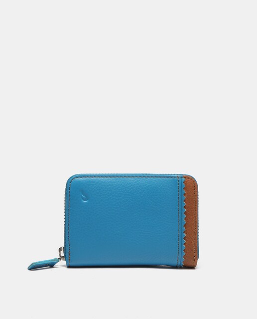 Imagen 0 de Cartera pequeña de mujer de piel en azul