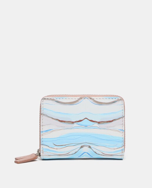 Imagen 0 de Cartera pequeña de piel con estampado abstracto