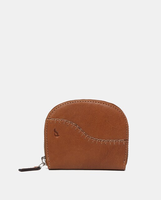 Imagen 0 de Monedero de piel con forma de media luna