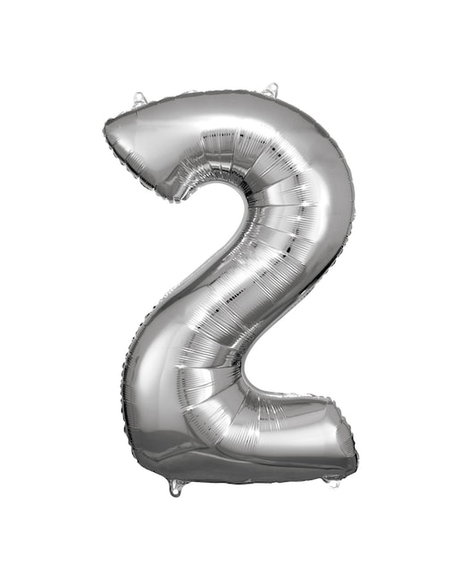 Globo helio  numero:2 plata 83/86cm