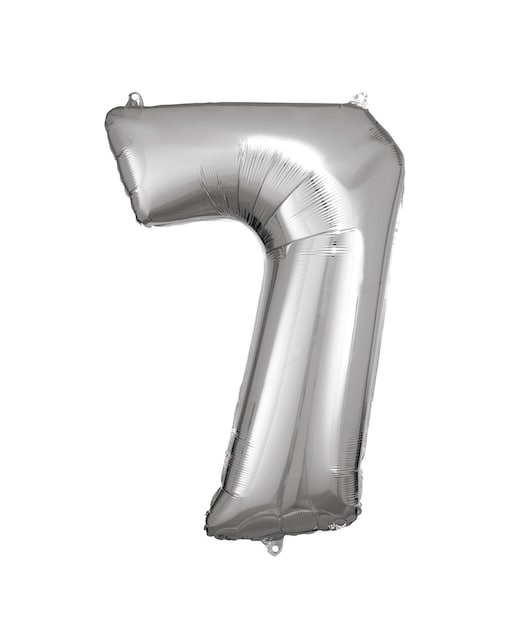 Globo helio  numero:7 plata 83/86cm