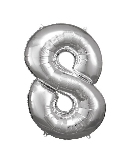 Globo helio  numero:8 plata 83/86cm