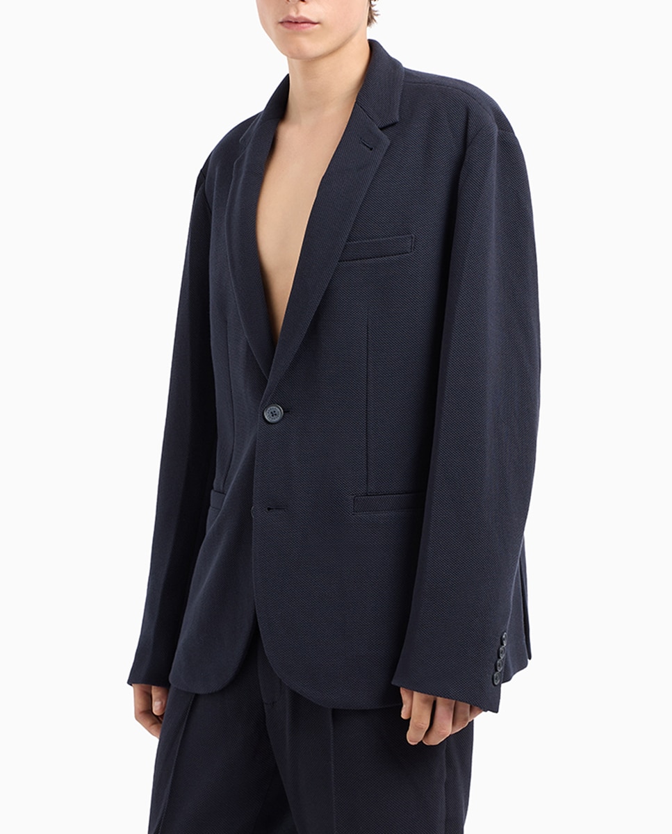 Imagen 0 de Chaqueta de traje de hombre en tejido stretch piqué