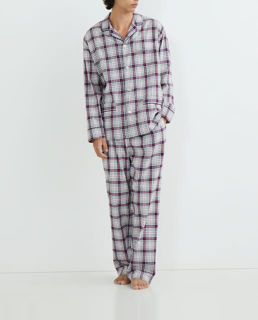 Imagen 0 de Pijama de franela de hombre tejido a cuadros