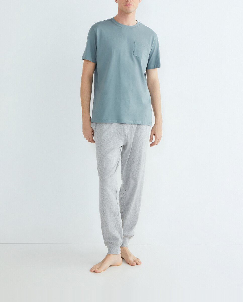 Imagen 0 de Pijama hombre camiseta manga corta pantalón largo