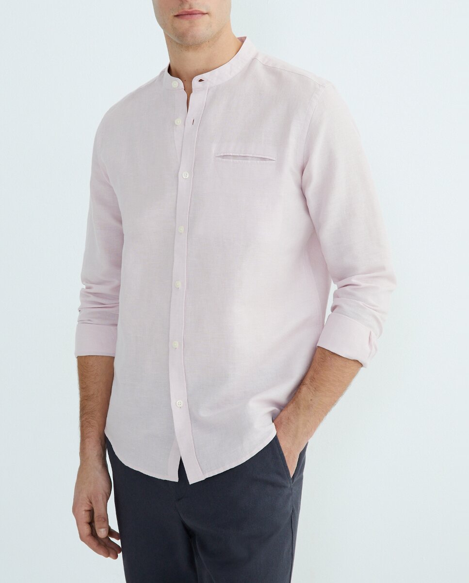 Imagen 0 de Camisa de hombre de lino y algodón