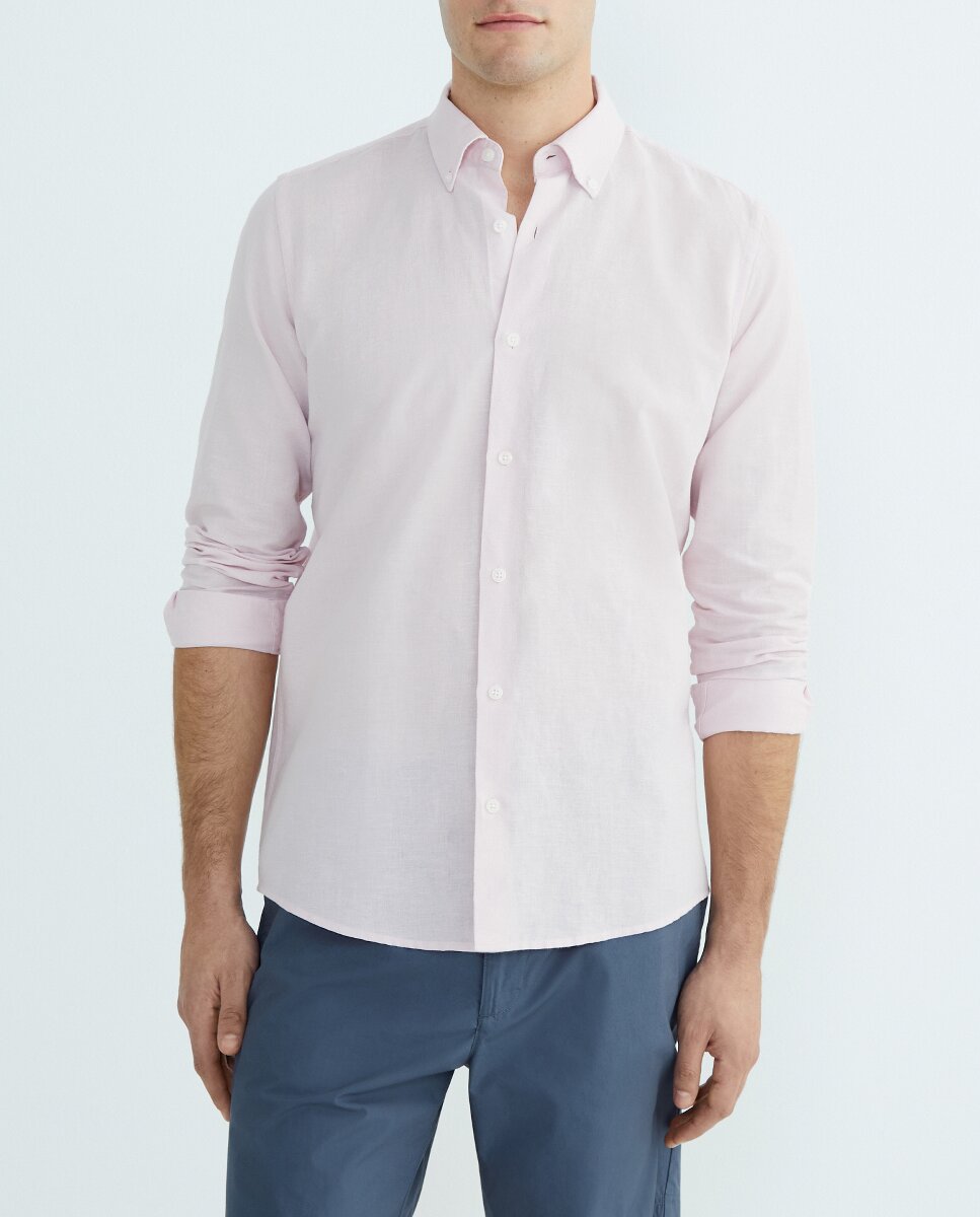 Imagen 0 de Camisa de hombre de lino y algodón