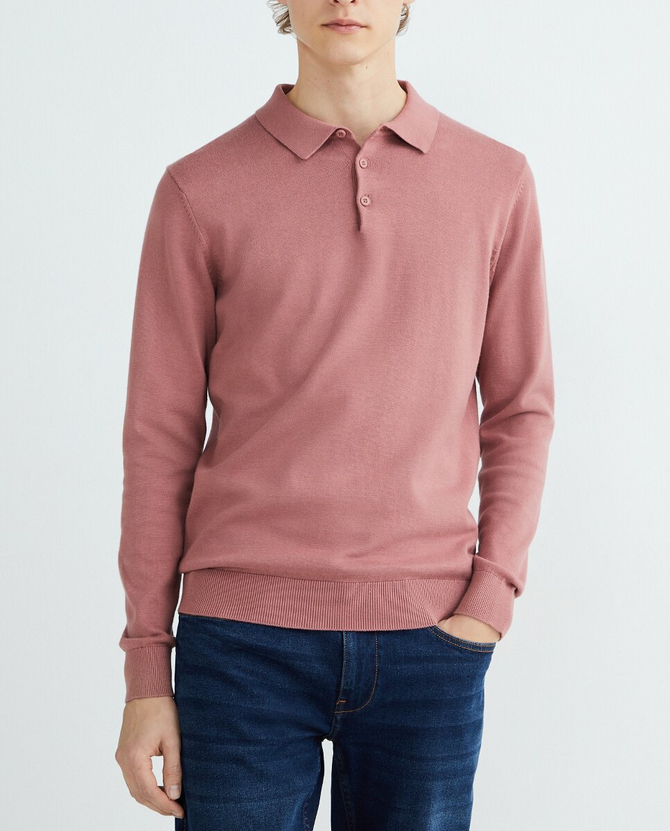 Imagen 0 de Jersey de hombre cuello polo liso algodón 100%