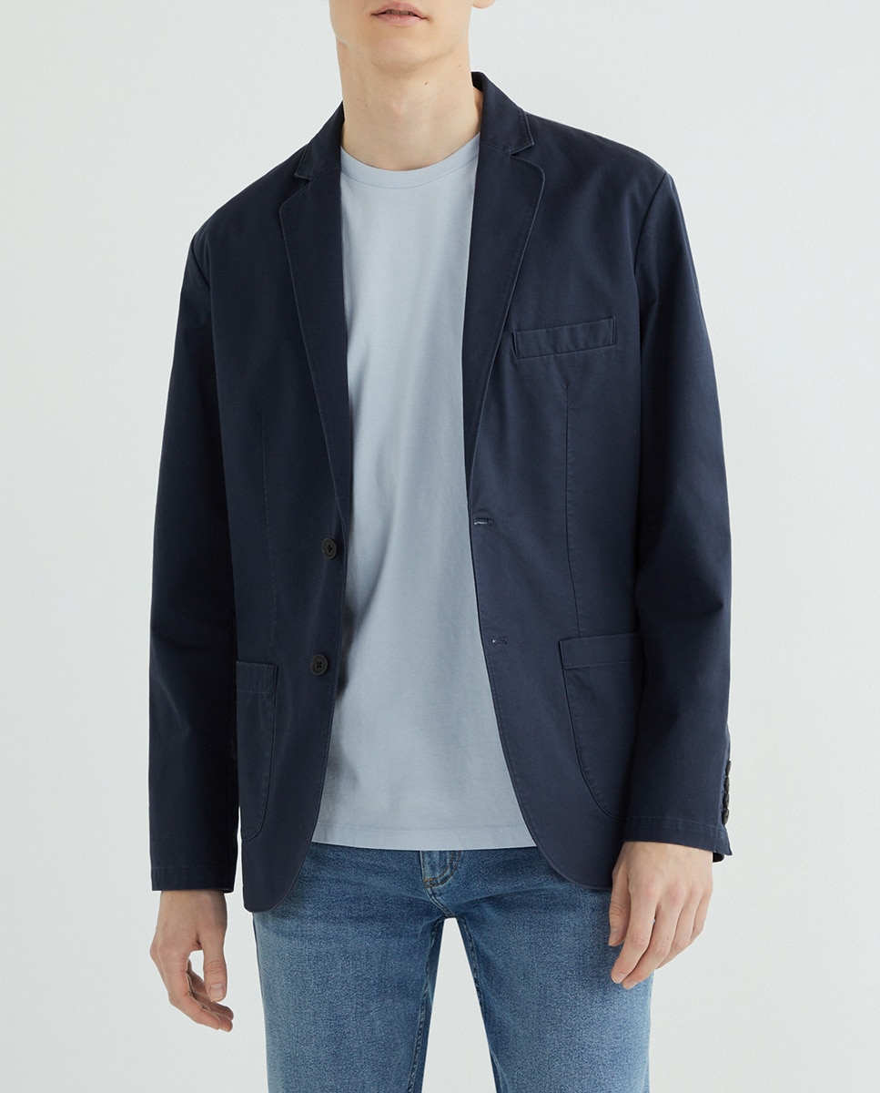 Imagen 0 de Chaqueta sport de hombre lisa de algodón classic fit