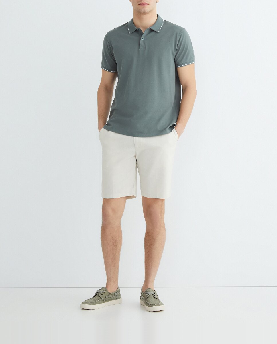 Imagen 0 de Bermuda chino goma con lino hombre