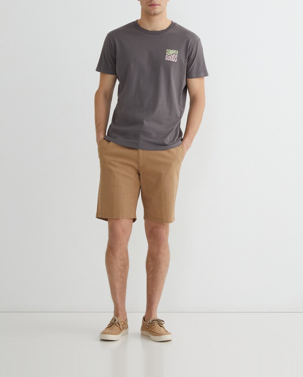 Imagen 0 de Bermuda chino goma con lino hombre