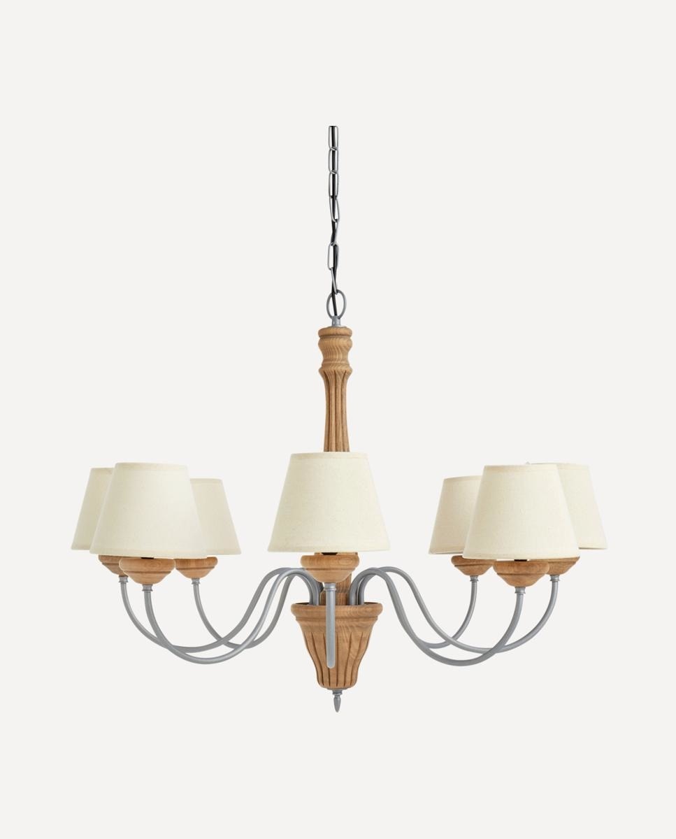 Imagen 0 de Lámpara Chandelier de metal y madera Arlés El Corte Inglés