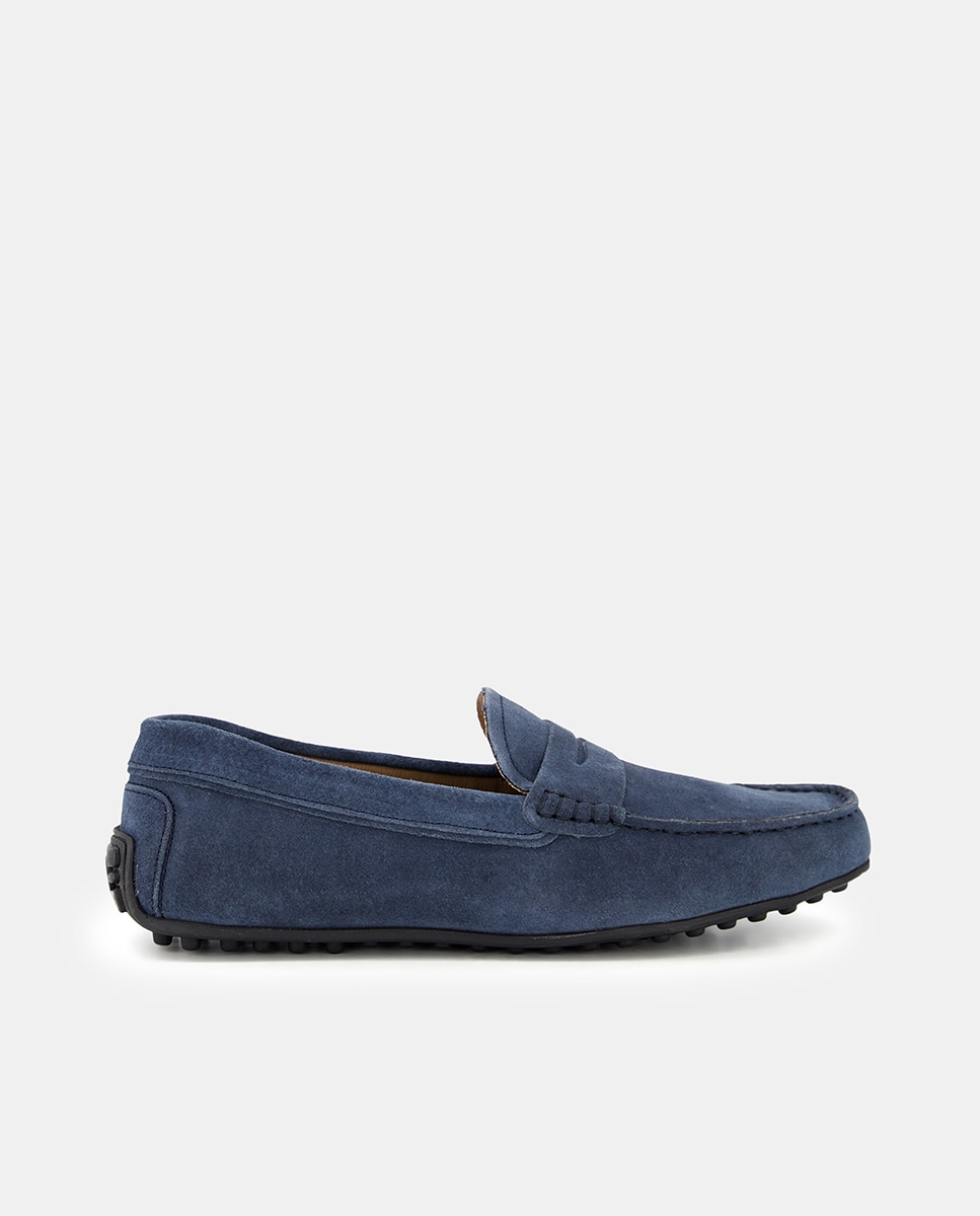 Imagen 0 de Mocasín con antifaz de serraje con piso de goma