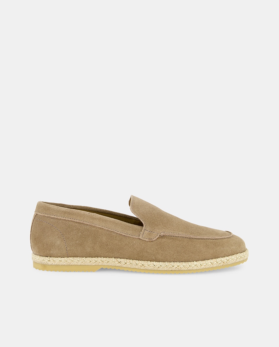 Imagen 0 de Mocasín con bordón de piel de serraje con piso de goma con yute