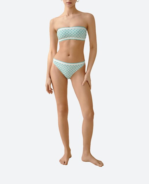 Imagen 0 de Top bikini geométrico y festón