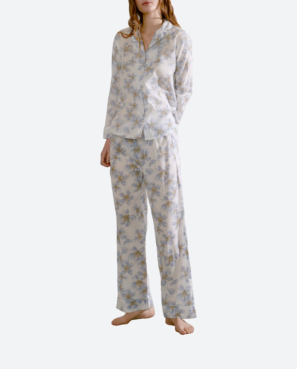Imagen 0 de Pijama de mujer camisero con flores