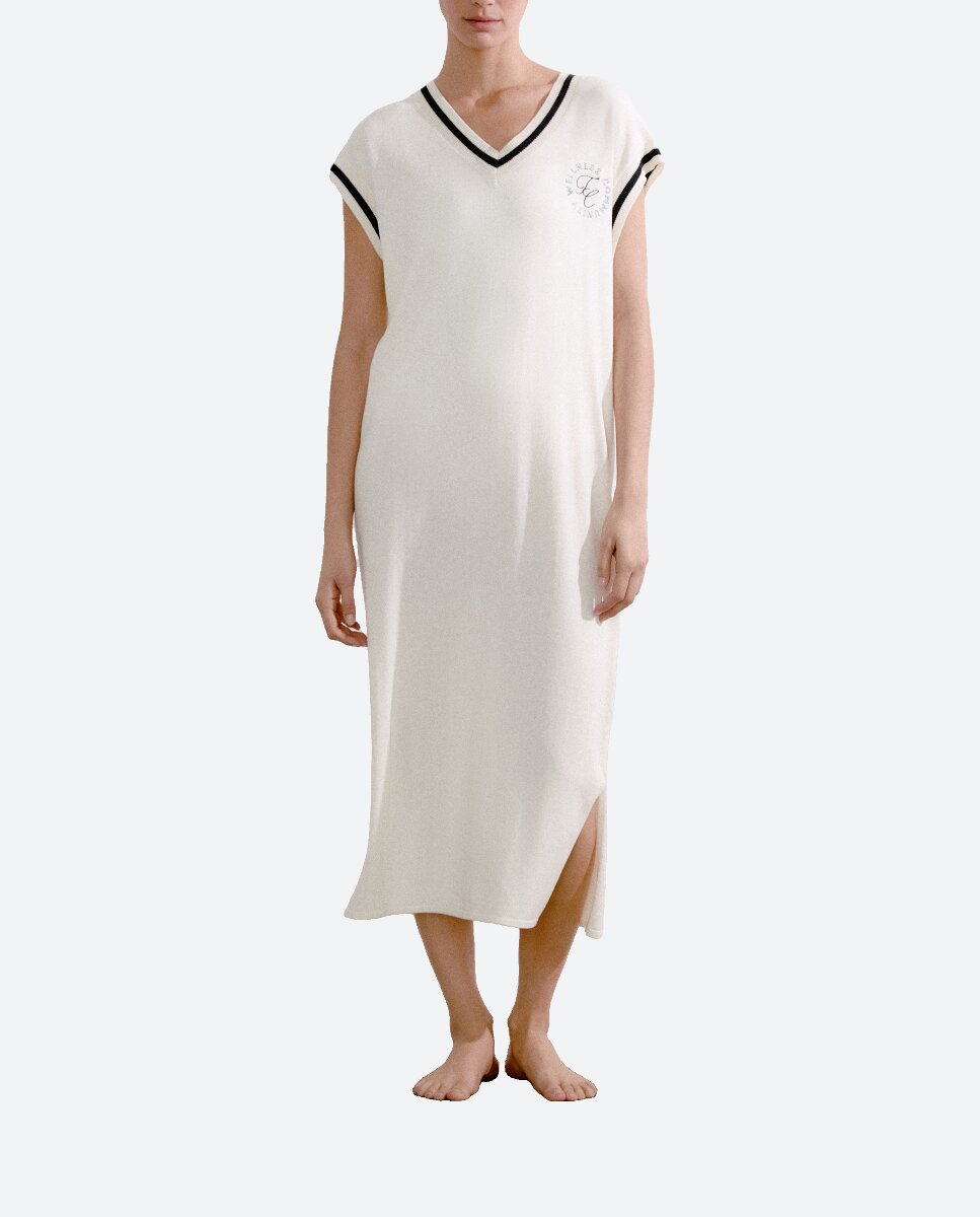 Imagen 0 de Vestido con detalle lateral y raya a contraste