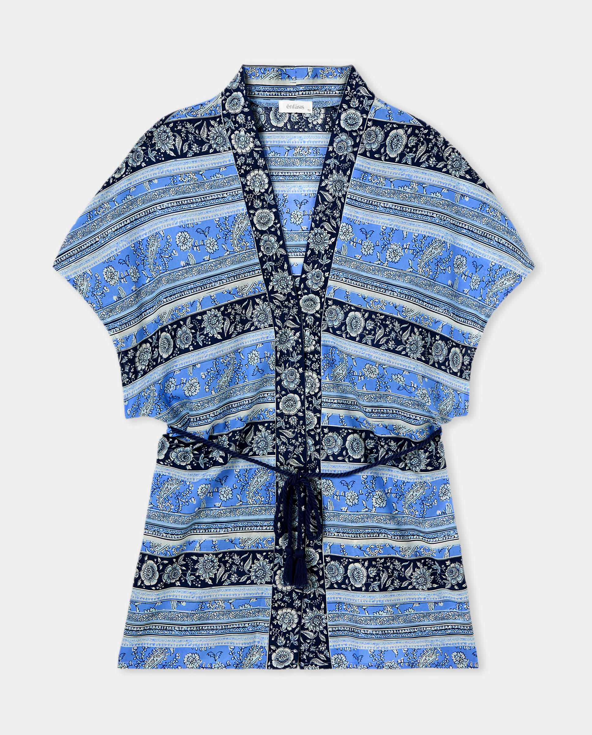Imagen 0 de Kimono corto estampado pathwork